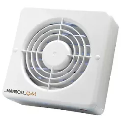 Manrose MG100H 100mm Axial Bathroom Extractor Fan with Humidistat & Timer White 240V