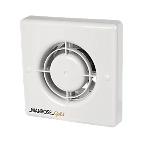 Manrose MG100T Gold Standard 100mm Axial Bathroom Extractor Fan with Timer White 240V