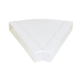 Manrose Rectangular Flat Channel Horizontal 45° Bend White 225mm