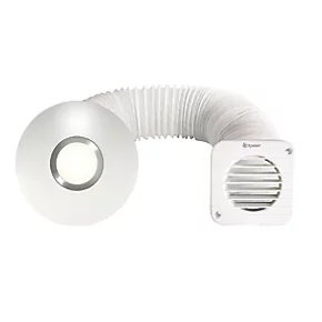 Xpelair SSISFC100 Simply Silent 100mm Axial Bathroom Shower Extractor Fan Kit With LED Light with Timer White 220-240V